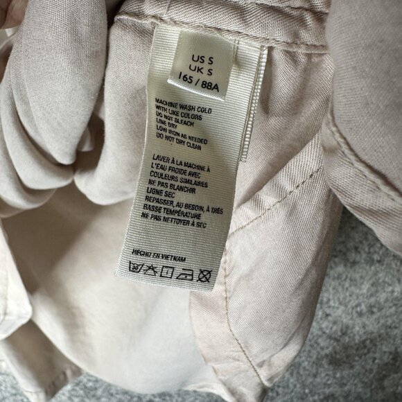 We The Free Shirt Womens Small Beige Henley Button Front Ruched Boho Free People - Picture 5 of 7